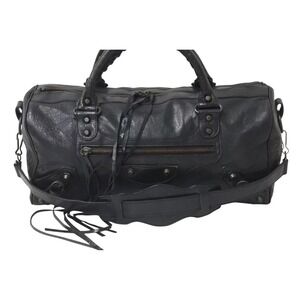 Balenciaga Shoulder Bag Leather Black The City